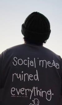 NBS SOCIAL MEDIA GUNMETAL TEE 