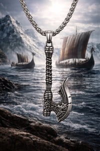 Image 1 of 👑The Armored Kingdom Norse Viking Battle Axe Necklace
