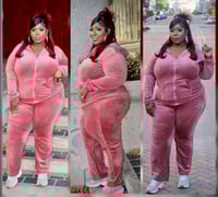 Image 4 of Velour Vibe Set (Pink & Black)