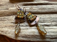 Image 4 of Alegria Alegria in earthy color beaded earrings/ n70