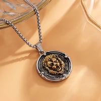 Image 3 of 👑The Armored Kingdom Golden Lionheart Head Necklace