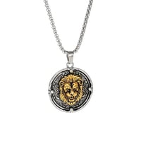 Image 5 of 👑The Armored Kingdom Golden Lionheart Head Necklace