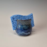 Image 1 of Kitchen Sponge Holder: Bluebird Skies (Cobolt) with rim color