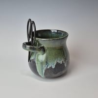 Image 3 of Small Crafter's Catch-all with Bonsai Snips: Night Sky ( Dark Blue) with Green rim