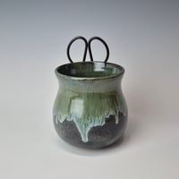 Image 4 of Small Crafter's Catch-all with Bonsai Snips: Night Sky ( Dark Blue) with Green rim