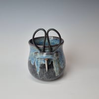 Image 2 of Small Crafter's Catch-all with Bonsai Snips: Textured Night Sky (Dark Blue) with Blue rim