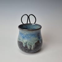 Image 4 of Small Crafter's Catch-all with Bonsai Snips: Textured Night Sky (Dark Blue) with Blue rim