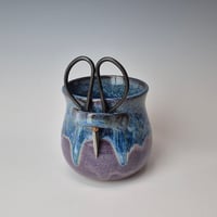 Image 2 of Small Crafter's Catch-all with Bonsai Snips: Huckleberry (Purple) with Blue rim
