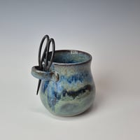 Image 3 of Small Crafter's Catch-all with Bonsai Snips: Lichen (Green) with Blue rim