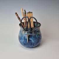 Image 1 of Small Crafter's Catch-all with Bonsai Snips: Bluebird Skies (Cobolt) with Blue rim