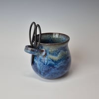 Image 3 of Small Crafter's Catch-all with Bonsai Snips: Bluebird Skies (Cobolt) with Blue rim