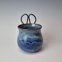 Image 4 of Small Crafter's Catch-all with Bonsai Snips: Bluebird Skies (Cobolt) with Blue rim