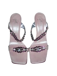 Image 1 of Giuseppe Zanotti Pink Rhinestone Sandal Heels - US 8