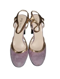 Image 1 of Prada Lilac + Gold Mary Jane Heels - EU 39.5