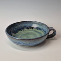 Image 1 of Thumb-handled Bowl: Lichen (Green) with colored rim 01202602