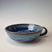 Image 2 of Thumb-handled Bowl: Bluebird Skies (Cobolt) with colored rim 01202601