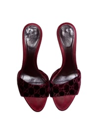 Image 1 of Gucci x Tom Ford Burgundy Velvet GG Mules - US 7