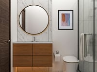 Image 2 of Watercolor Nude framed Print - Tasteful Redhead Woman with Silk Curtains, Elegant Female Figure Wall