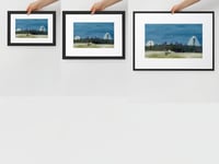 Image 9 of Watercolor Night Sports Field framed Print, Stadium Lights