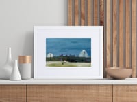 Image 5 of Watercolor Night Sports Field framed Print, Stadium Lights