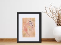Image 1 of Kangaroo framed  art prints from my original watercolor abstraction  in peach tones