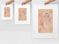 Image 7 of Kangaroo framed  art prints from my original watercolor abstraction  in peach tones