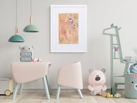 Image 4 of Kangaroo framed  art prints from my original watercolor abstraction  in peach tones