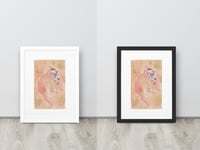 Image 8 of Kangaroo framed  art prints from my original watercolor abstraction  in peach tones