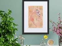 Image 5 of Kangaroo framed  art prints from my original watercolor abstraction  in peach tones