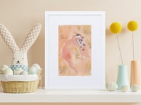 Image 6 of Kangaroo framed  art prints from my original watercolor abstraction  in peach tones