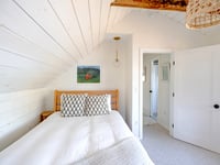 Image 6 of Red Tractor Print Bold Brushstroke- Aerial Farm View Between Green Fields Abstract Wall Art