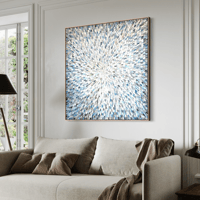 Image 7 of 'Held in Light' - 122x122cm, FRAMED in oak