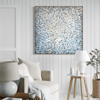 Image 9 of 'Held in Light' - 122x122cm, FRAMED in oak