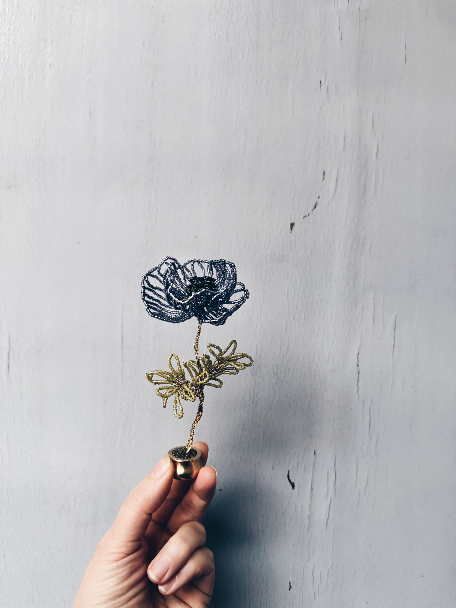 Perleblomst på fod -mørkeblå