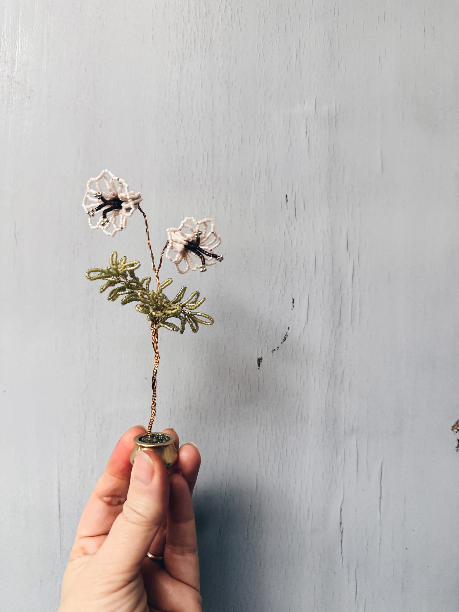 Perleblomst på fod -hvide klokker