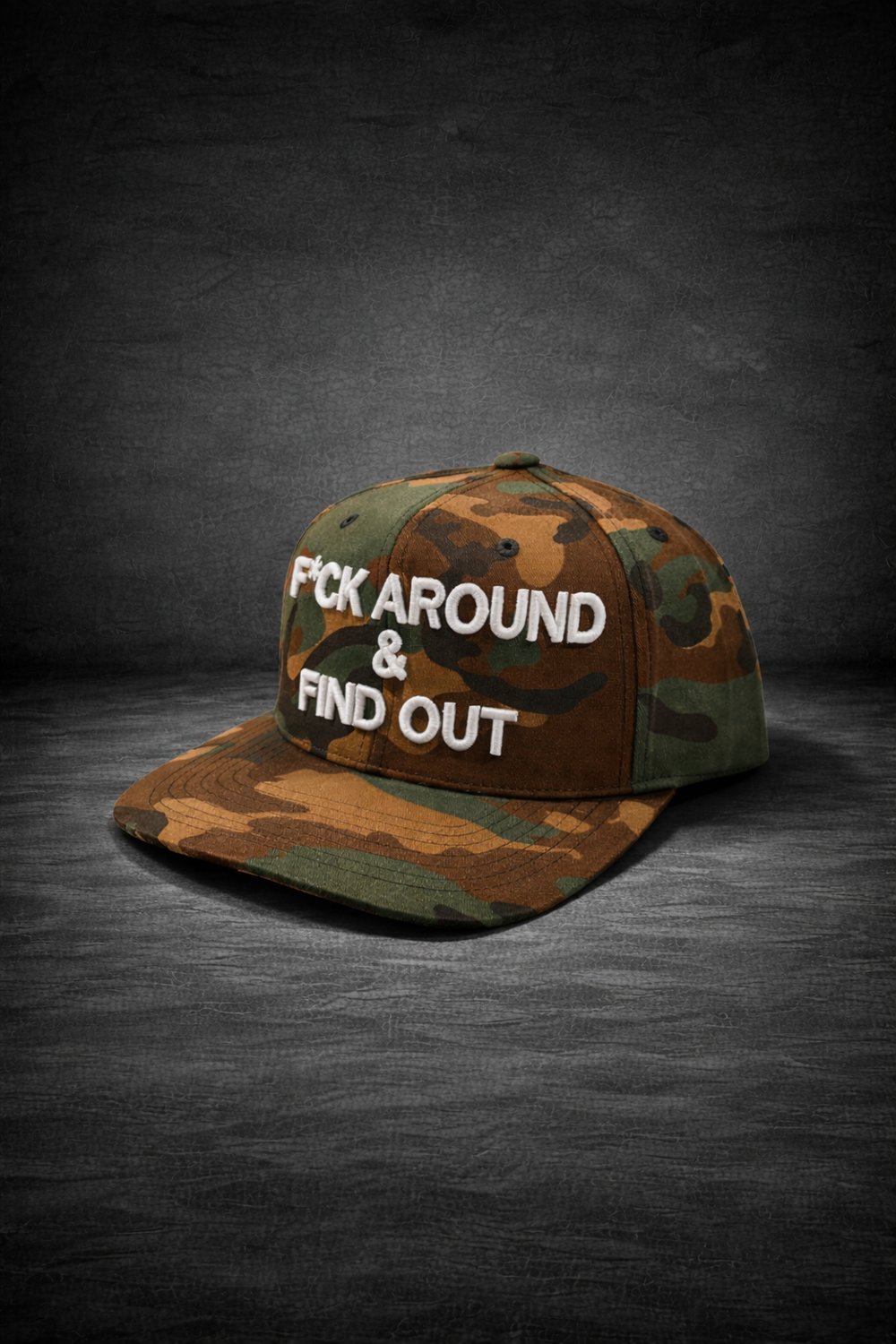 Image of  F*ck Around & Find Out Snapback Camo hat 
