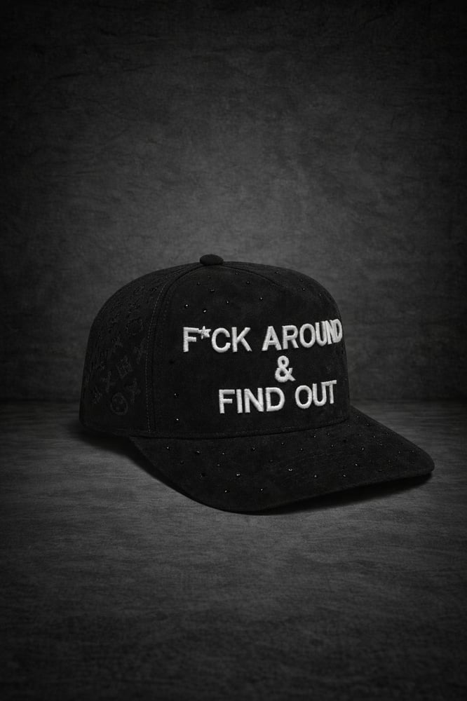 Image of F*ck Around & Find Out Custom Gem Snapback  Blk