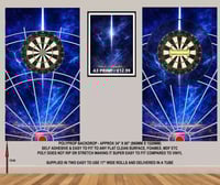Image 1 of NAVY AND LIGHTING  THEMED  DARTS BACKDROP WALL GRAPHIC - POLYPROPYLENE - 34" x 60"