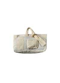 Image 1 of Grand sac en coton côtelé à motif 