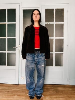 Agnes B. Suede Leather Jacket from 90's - Size 52