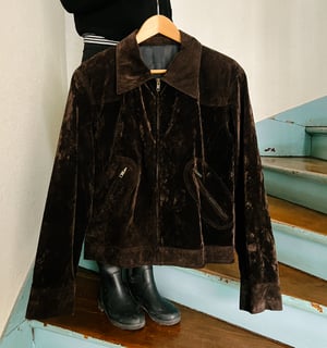 Agnes B. Suede Leather Jacket from 90's - Size 52