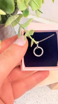 Image 1 of Sterling Silver Hammered Circle Pendant 
