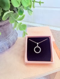 Image 2 of Sterling Silver Hammered Circle Pendant 