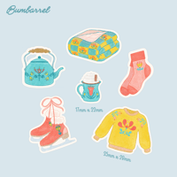 Image 4 of Cozy Cottage Winter Sticker Sheet: Folk Floral Hygge Stickers for Journaling & Planners