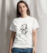 Image 2 of "Puppy with spots" T-shirt blanca