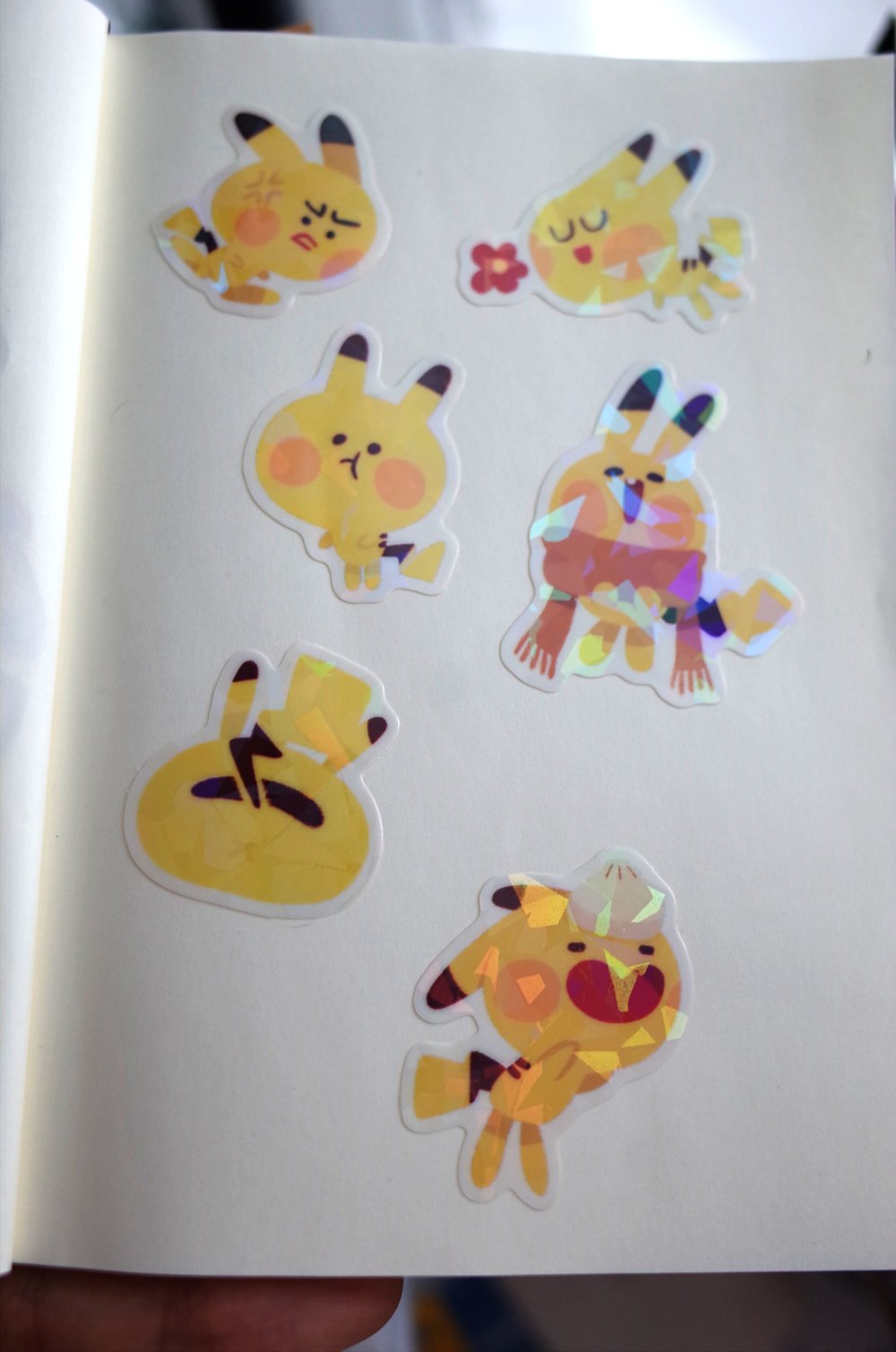 Image of 6 Pikachus | PET Vinyl Sticker sheet & Matte Soft-touch Die cut set