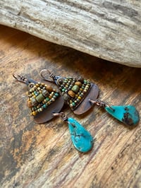 Image 6 of Alegria Alegria in earthy colors and Turquoise earrings. 