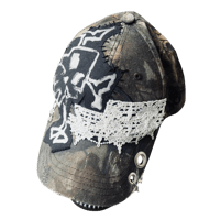 Image 1 of skull distressed camo hat