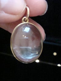 Image 9 of Edwardian 9ct rolled gold heavy thick rounded pools of light crystal locket
