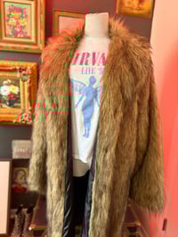 Image 1 of Vintage Women’s XXXL Faux Fur Long Trench